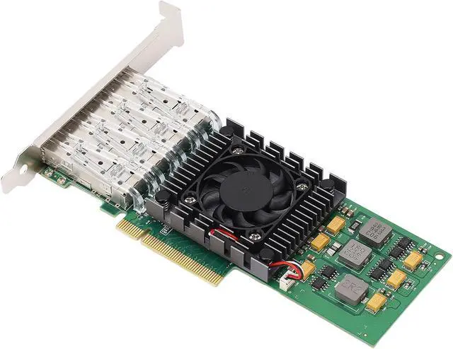 Alt view image 3 of 7 - PCIe X8 Network Card for BCM57840 Chipset Quad SFP28 and LC Fiber Port 10 Gigabit Ethernet Server Adapter