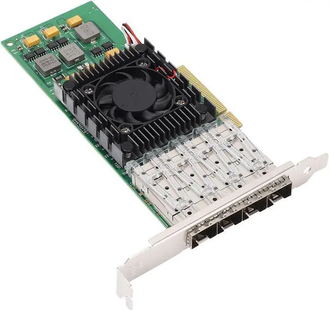 Alt view image 3 of 7 - Quad Port PCIe X8 10 Gigabit Ethernet Server Network Card with SFP28 and LC Fiber Port
