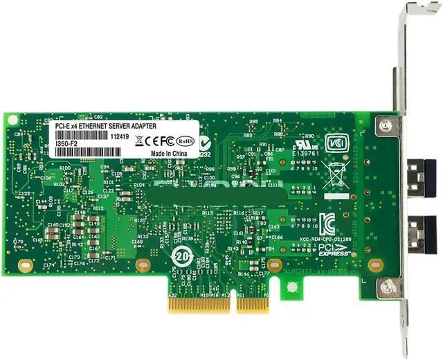 Main image of I350-F2 PCI-Ex4 Dual Port Gigabit Multi-Mode Fiber Network Card Comes with Modules I350AM2 chipset