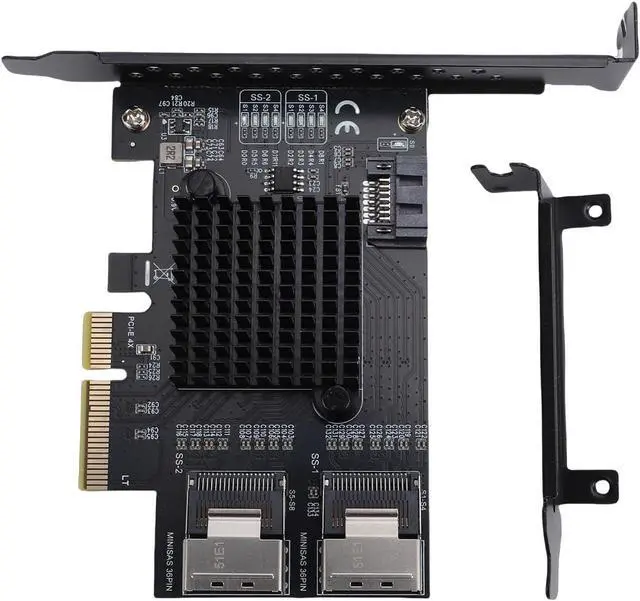 Alt view image 6 of 7 - PCIe to Serial ATA Card, PCI Express 4X to 2 Port SFF 8087 and 1 Port Serial ATA 3.0 Expansion Card with Low Power Consumption, for NAS Desktop Server PC