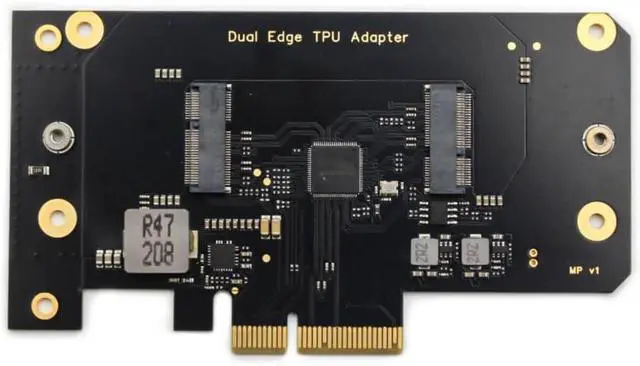 Alt view image 2 of 7 - Dual Edge TPU PCIe Adapter for Two Coral M.2 Accelerator Cards,PCIe Gen3 x4 to 4X Gen2 x1 Lane Splitter with Heatsink,AI Edge Computing