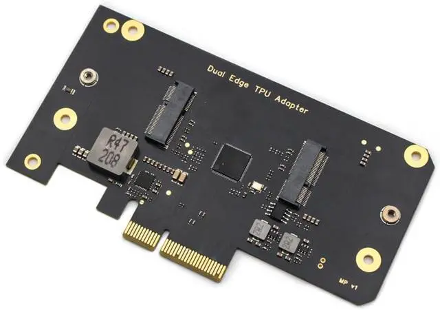 Alt view image 4 of 7 - Dual Edge TPU PCIe Adapter for Two Coral M.2 Accelerator Cards,PCIe Gen3 x4 to 4X Gen2 x1 Lane Splitter with Heatsink,AI Edge Computing