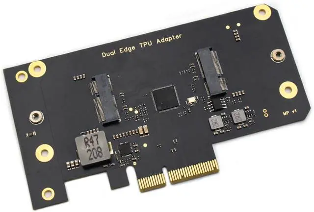 Alt view image 3 of 7 - Dual Edge TPU PCIe Adapter for Two Coral M.2 Accelerator Cards,PCIe Gen3 x4 to 4X Gen2 x1 Lane Splitter with Heatsink,AI Edge Computing