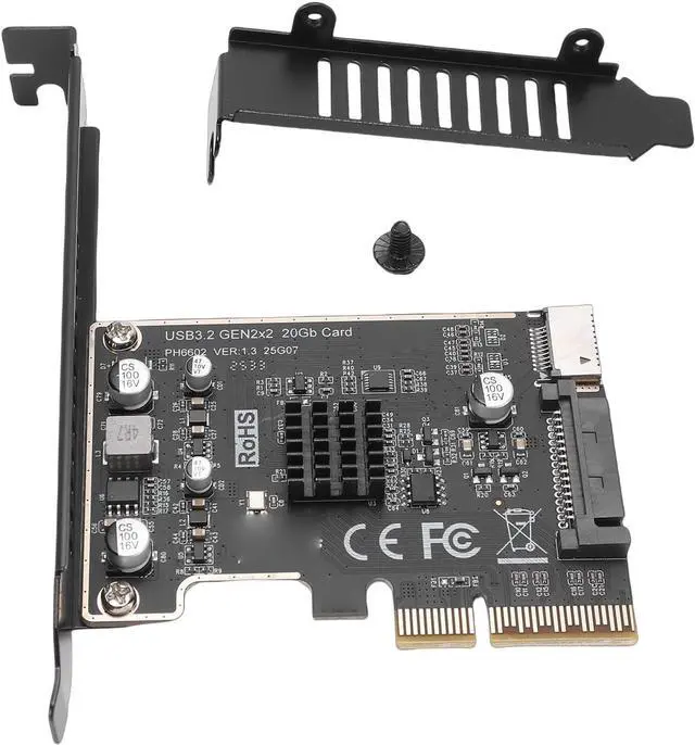 Main image of Gugxiom PCIe to USB 3.2 Expansion Card, 20Gbps Type E Key A Front Header Adapter, Internal Type C Converter with ASM3242 Chip SATA 15Pin Power for Desktop PC