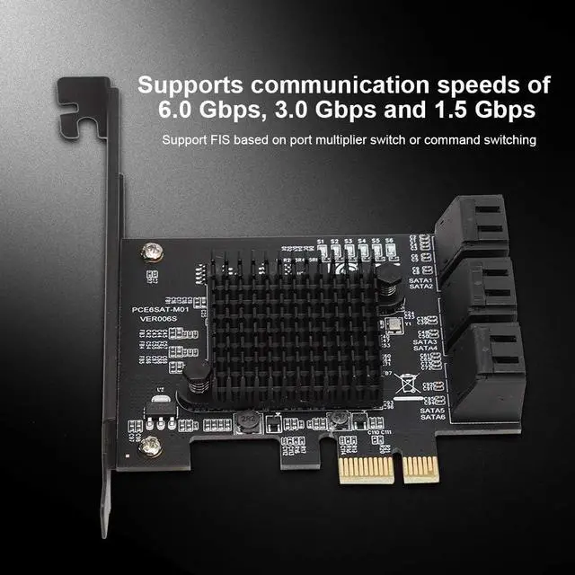 Alt view image 2 of 6 - 6 Port PCI Express 2.0 SATA III 6Gbps RAID Controller Card, SATA 3.0 PCI Express Expansion Card Compatible for SATA6G 3G 1.5G HDD
