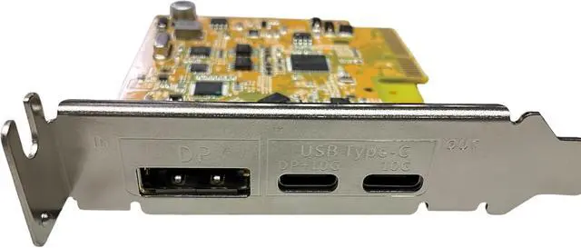 Alt view image 2 of 6 - Low Profile Bracket UPA2015, MR7MR-USB3.2 Gen2 10G & DisplayPort Alt-Mode PCI Express Host Card with Dual USB Type-C Receptacles Note Low Profile Only