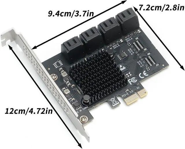 Alt view image 4 of 6 - 8-Port SATA III 6Gbps PCIe Card - 4K Video Editing Storage, Multi-OS/Mining/Server, ASM1064 Chipset with Cables