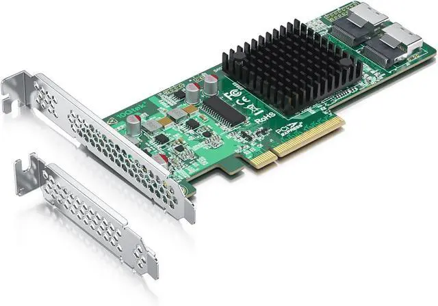 Main image of ipolex Internal PCIe SAS/SATA HBA RAID Controller Card, SAS2008 Chip, PCIe 2.0 x8, Dual SFF-8087 Mini SAS, Windows/Linux/VMware Compatible, LSI 9211-8i Equivalent