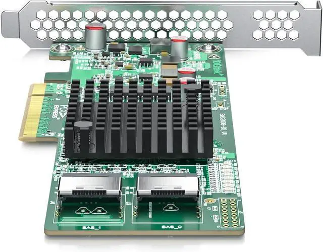 Alt view image 3 of 3 - ipolex Internal PCIe SAS/SATA HBA RAID Controller Card, SAS2008 Chip, PCIe 2.0 x8, Dual SFF-8087 Mini SAS, Windows/Linux/VMware Compatible, LSI 9211-8i Equivalent