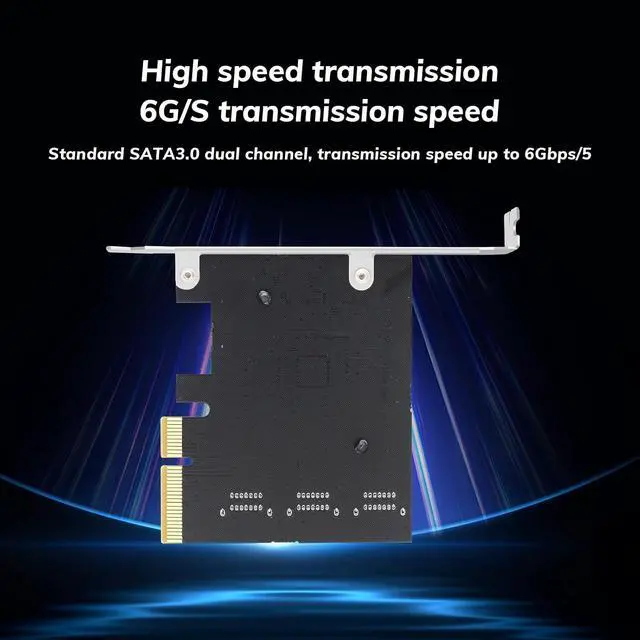 Alt view image 6 of 7 - 6 Port PCIe X4 to SATA 3.0 Expansion Card, Internal SATA Adapter for Desktop PC, Supports SSD/HDD Bootable System Drives, Plug and Play (Driver-Free)
