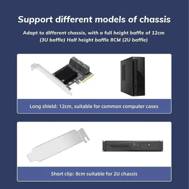 Alt view image 7 of 7 - 6 Port PCIe X4 to SATA 3.0 Expansion Card, Internal SATA Adapter for Desktop PC, Supports SSD/HDD Bootable System Drives, Plug and Play (Driver-Free)