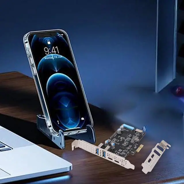 Alt view image 5 of 7 - Bewinner PCIe Expansion Card, PCIE to USB 3.2 Gen 1 Card 10Gbps 2X USBC 2X USBA Ports for Desktop PC OS X, with USB Type E 19pin Interfaces