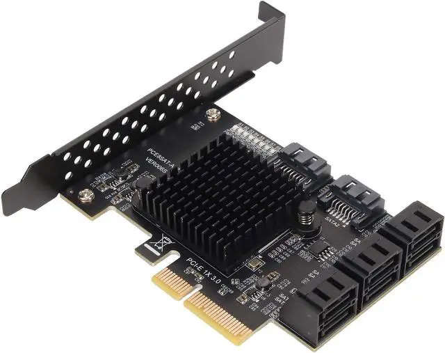 Main image of Pomya 8 Port SATA Card, PCIE to SATA 3.0 Expansion Board with Large Heat Sink, Short Baffle for and Linux, Support Hot Swappable Boot System Disk