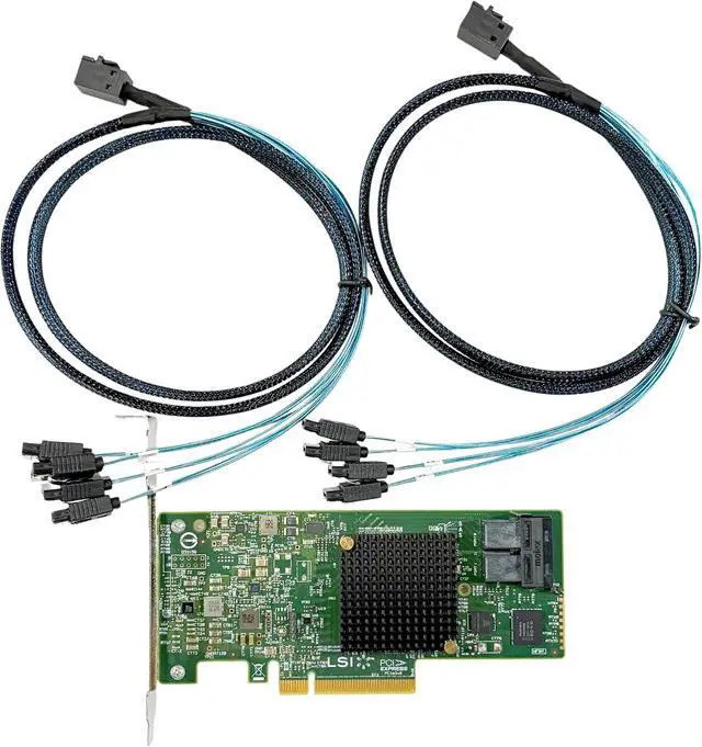 Alt view image 2 of 7 - 9300-8i LSI SAS3008 8-Port 12Gb PCIe 3.0 IT Mode ZFS FreeNAS unRAID SAS SATA Expander+2*SFF-8643 SATA Cable