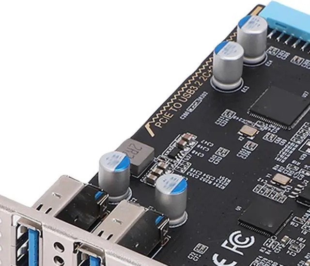 Alt view image 7 of 7 - Bewinner PCIe Expansion Card, PCIE to USB 3.2 Gen 1 Card 10Gbps 2X USBC 2X USBA Ports for Desktop PC OS X, with USB Type E 19pin Interfaces