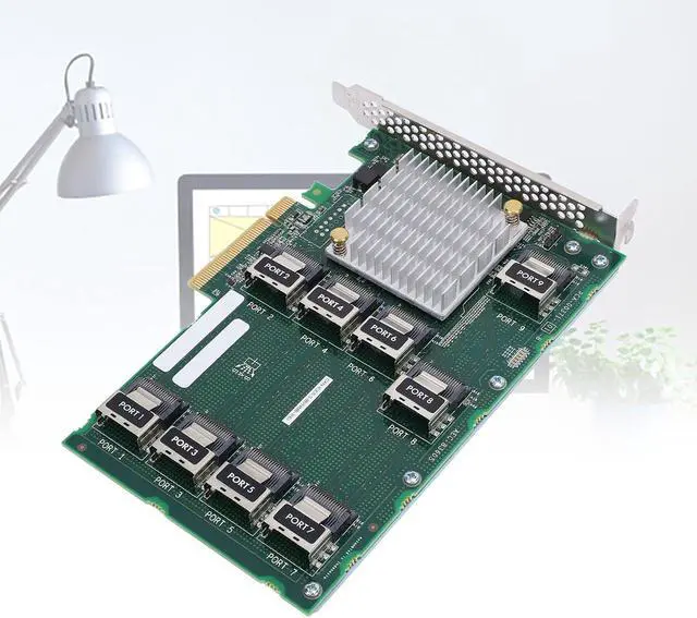 Alt view image 4 of 7 - SAS RAID Controller Card - AEC 83605 Support 24 Hard Drives Expansion, RAID Expander Card, 9 Ports PCIE X 8 Expander Card for Server DL380 388 G9 G10