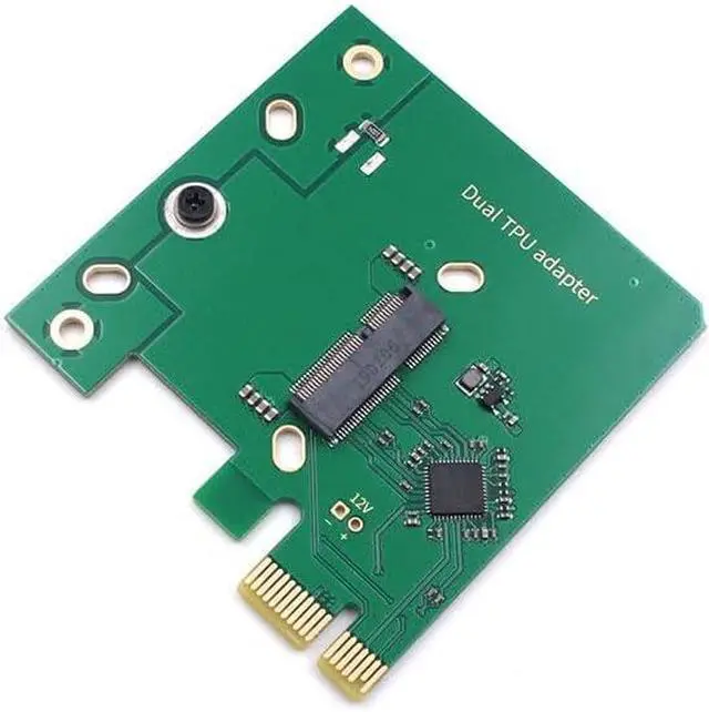Main image of Dual Edge TPU PCIe x1 Low Profile Adapter - Coral Accelerator Board for Dual Edge TPU Modules with Mounting Screw