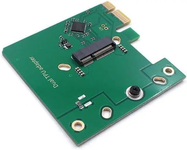 Alt view image 2 of 4 - Dual Edge TPU PCIe x1 Low Profile Adapter - Coral Accelerator Board for Dual Edge TPU Modules with Mounting Screw