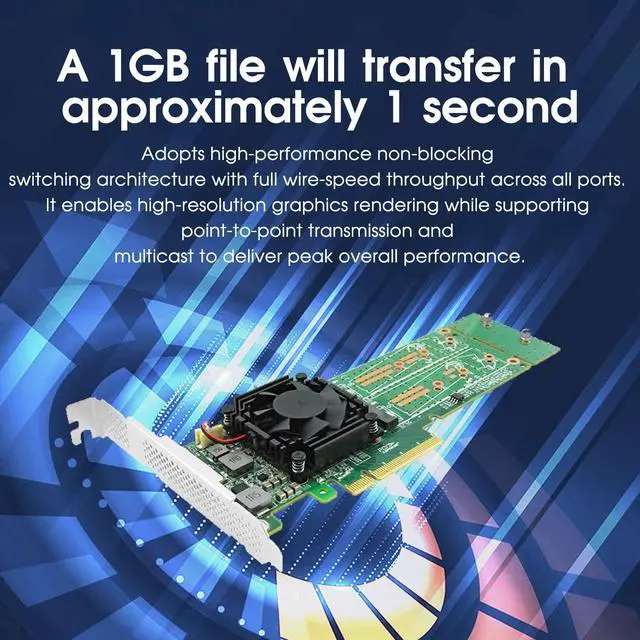 Alt view image 6 of 7 - PCIe 3.0 x8 to 2/4 Port M.2 NVMe Switch Adapter Card, 64GB/s Bandwidth M Key NGFF SSD Expansion Card Support 2242/2260/2280/22110 NVMe SSD