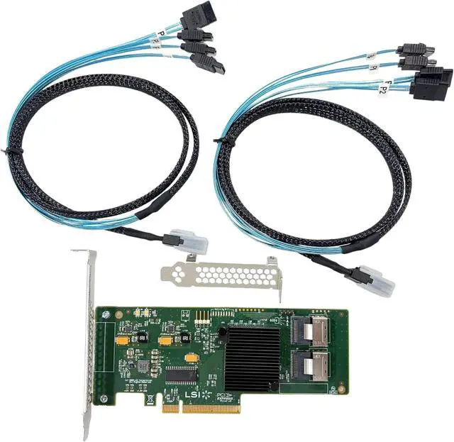 Alt view image 2 of 7 - LSI 9211-8I SAS2008 6Gbps SAS HBA FW:P20 LSI 9211-8i IT Mode ZFS FreeNAS unRAID Controller Card 2* SFF-8087 SATA