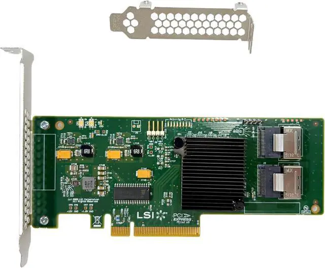 Alt view image 3 of 7 - LSI 9211-8I SAS2008 6Gbps SAS HBA FW:P20 LSI 9211-8i IT Mode ZFS FreeNAS unRAID Controller Card 2* SFF-8087 SATA