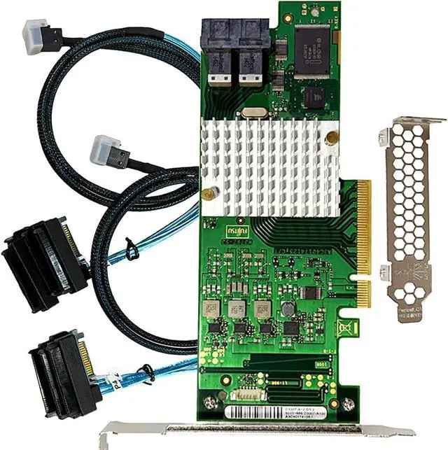 Main image of SAS HBA Card Compatible with LSI 9207 & 9300-8i IT Mode PCIe SATA Expansion Card, 8-Port 12Gbps PCIe 3.0, Expander Support, HBA Controller with 2x SFF-8643 to 4x 8482 SAS Cables for TrueNAS unRAID NAS