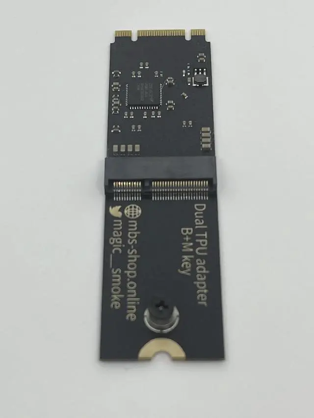 Alt view image 3 of 5 - Coral Dual Edge TPU Adapter for Coral m.2 Accelerator - M.2 2280 B+M Key PCIe x1 Gen2 Adapter Board with Mounting Screw