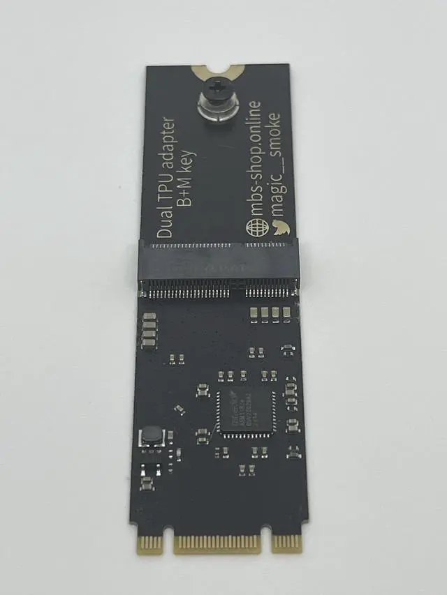 Alt view image 4 of 5 - Coral Dual Edge TPU Adapter for Coral m.2 Accelerator - M.2 2280 B+M Key PCIe x1 Gen2 Adapter Board with Mounting Screw