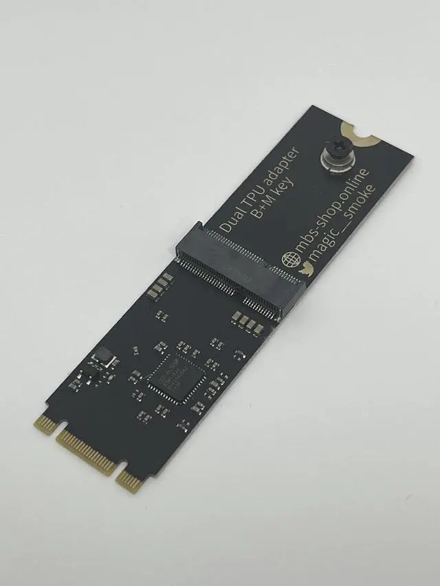Alt view image 5 of 5 - Coral Dual Edge TPU Adapter for Coral m.2 Accelerator - M.2 2280 B+M Key PCIe x1 Gen2 Adapter Board with Mounting Screw