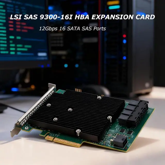 Alt view image 2 of 7 - LSI SAS 9300-16I HBA Card, 16 Port 12Gbps HBA Controller Card, for Windows, Linux and More, Serial SATA, SAS Interface, PCIe