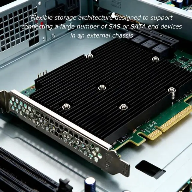 Alt view image 3 of 7 - LSI SAS 9300-16I HBA Card, 16 Port 12Gbps HBA Controller Card, for Windows, Linux and More, Serial SATA, SAS Interface, PCIe