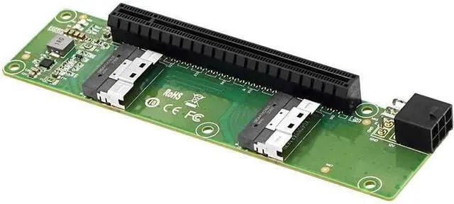 Alt view image 2 of 2 - Dual-Port Slimsas(SFF-8654 8I) to PCIe x16 Converter