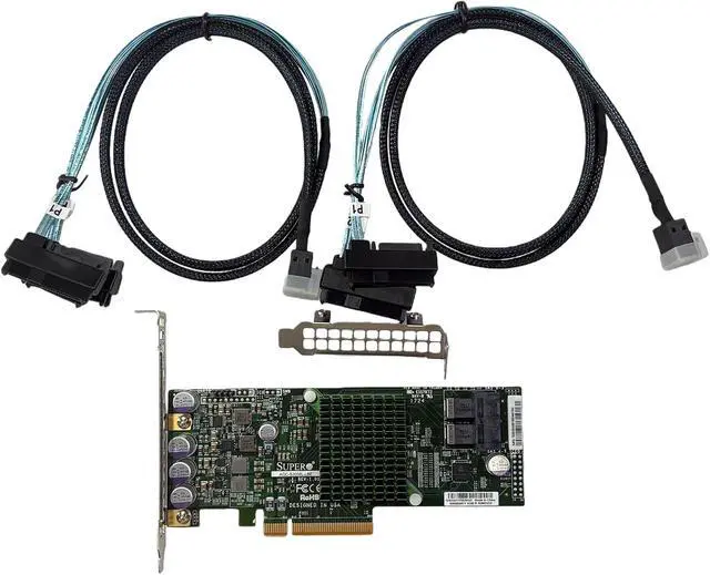 Alt view image 2 of 7 - 9300-8i LSI3008 AOC-S3008L-L8E HBA 8-Port 12Gb PCIe 3.0 IT Mode ZFS FreeNAS unRAID SAS SATA Expander+2*SFF-8643-8482 SAS Cable