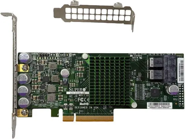 Alt view image 3 of 7 - 9300-8i LSI3008 AOC-S3008L-L8E HBA 8-Port 12Gb PCIe 3.0 IT Mode ZFS FreeNAS unRAID SAS SATA Expander+2*SFF-8643-8482 SAS Cable