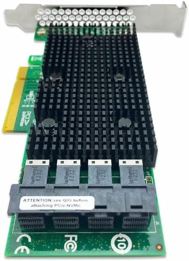 Alt view image 3 of 5 - SAS3416 430-16i SATA/SAS HBA IT Mode Controller Card (=9400-16i) 12 Gbps PCIe 16 Port +4*SFF-8643 SATA