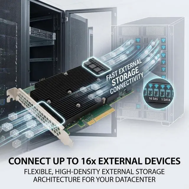 Alt view image 5 of 7 - Yosoo Health Gear LSI SAS 9300 16I HBA Card, 12Gbps 16 SATA SAS Port HBA Host Bus Adapter Card HBA RAID Controller Card PCIe HBA Expander Card for Windo w S for Linux for VMware