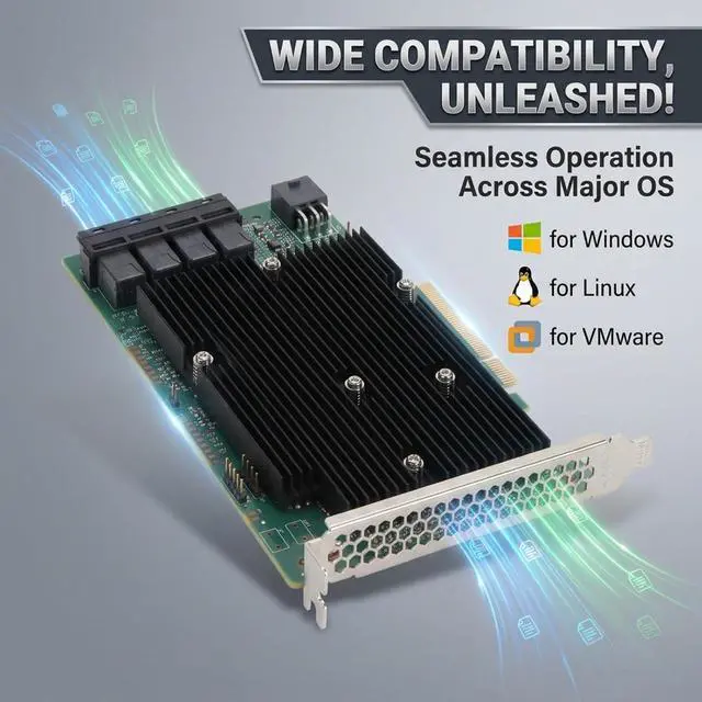Alt view image 6 of 7 - Yosoo Health Gear LSI SAS 9300 16I HBA Card, 12Gbps 16 SATA SAS Port HBA Host Bus Adapter Card HBA RAID Controller Card PCIe HBA Expander Card for Windo w S for Linux for VMware