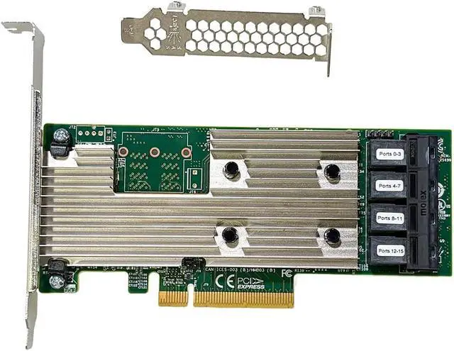 Alt view image 5 of 6 - SAS HBA Card Compatible with LSI 9305-16i IT Mode PCIe SATA Expansion Card, 16-Port 12Gbps PCIe 3.0, Expander Support, HBA Controller with 4X SFF-8643 to 8482 SAS Cables for ZFS TrueNAS unRAID NAS