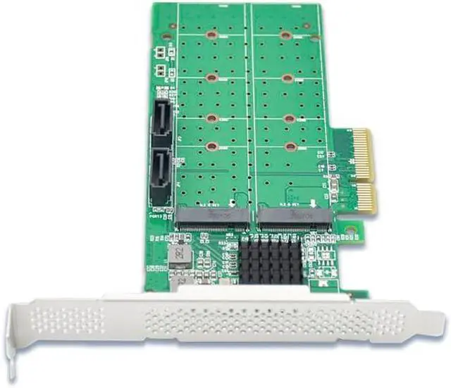 Alt view image 4 of 7 - PCIe x4 SATA RAID Controller Card, Dual M.2 and SATA 6Gb/s, Marvell 88SE9230, RAID 0/1 Support