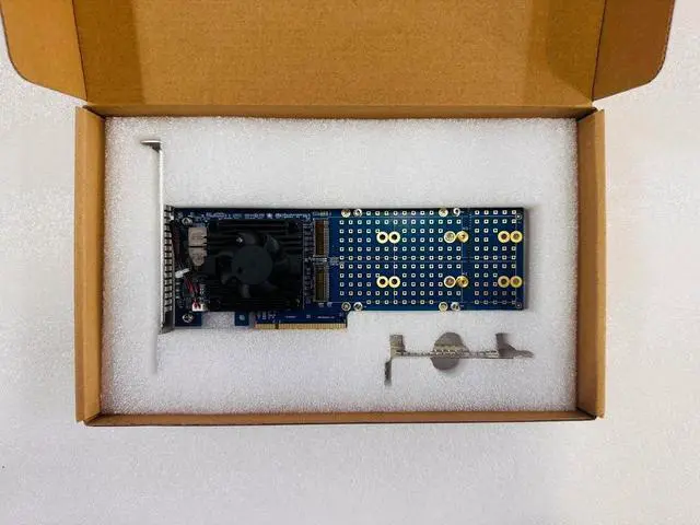 Alt view image 2 of 5 - PCIe 4.0 X8 M.2 NVMe SSD Switch Controller Adapter with PEX88024 PLX88024 PCI Express 4.0 X8 Switch to 4 Ports M.2 Adapter Card