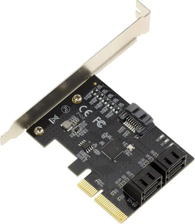 Alt view image 3 of 4 - KALEA-INFORMATIQUE CHIPSET JMB585 PCIe 3.0 x4 Controller Card with 5 Ports for SATA 3.0 6G Hard Drives