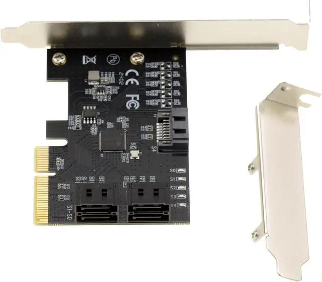 Alt view image 4 of 4 - KALEA-INFORMATIQUE CHIPSET JMB585 PCIe 3.0 x4 Controller Card with 5 Ports for SATA 3.0 6G Hard Drives