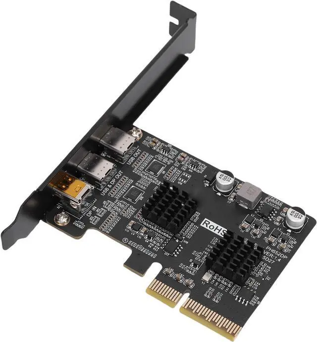 Main image of Zyyini Type C PCIE Card, USB 3.0 10G Expansion Card with DisplayPort 4K 60Hz Support, 3 Port Front Expansion Adapter for Wins, for Linux Desktop PC
