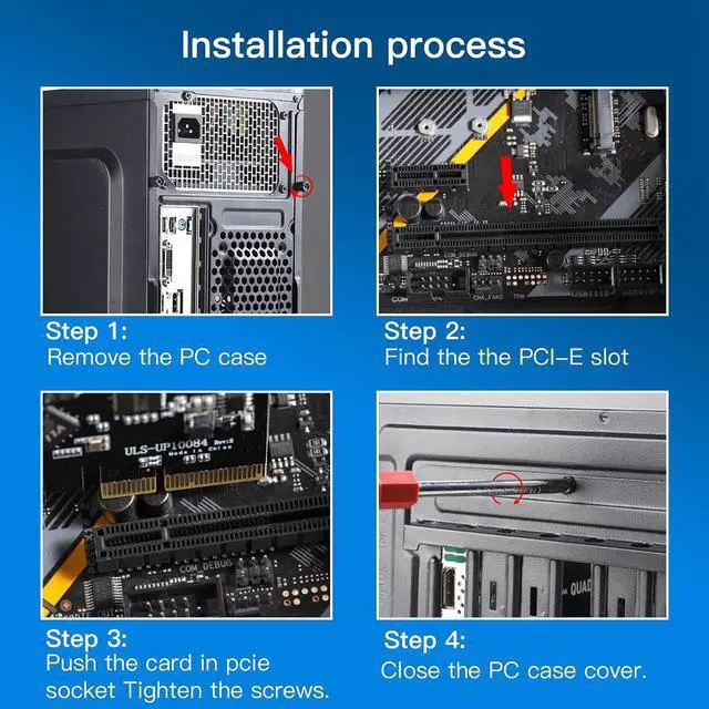 Alt view image 5 of 7 - 8-Port PCIe to USB3.2 Card Expansion 20Gbps 8 Ports 1 Type-C X 4 & 1 TypeA Splitter Adapter UsbC Controller Interface Ultra-Fast Expansion