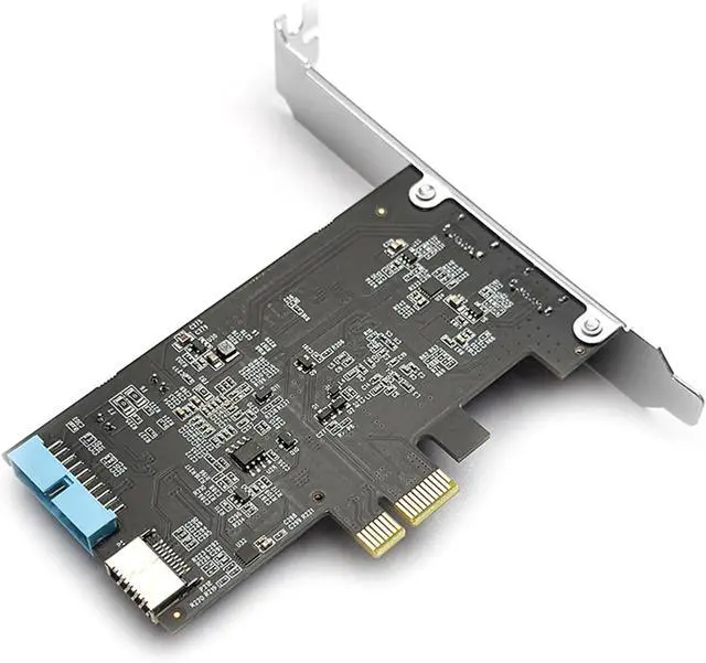 Alt view image 4 of 7 - Double Port PCIe to USB C Hub Card with Independently Power Supply 10Gbps Fast Speed Metal Backplate Cooling Plugs Play PCIe Type C Hub