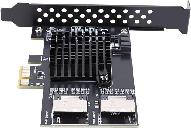 Alt view image 2 of 7 - Fabater PCIe Expansion Card, 9 Ports 6Gbps Adapter RTL9101 Chip Multi Port Controller Card with Low Profile Bracket for NAS Desktop Server Storage