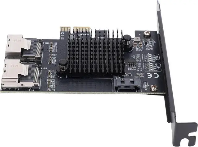 Alt view image 4 of 7 - Pomya 3.0 Adapter PCIe to MiniSAS | 6Gbps Expansion Card 2 Port SFF8087 to 9 Serial ATA Ports for Desktop PC NAS Server