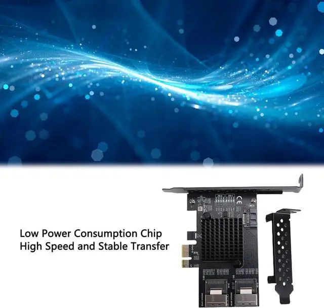 Alt view image 5 of 7 - Pomya 3.0 Adapter PCIe to MiniSAS | 6Gbps Expansion Card 2 Port SFF8087 to 9 Serial ATA Ports for Desktop PC NAS Server