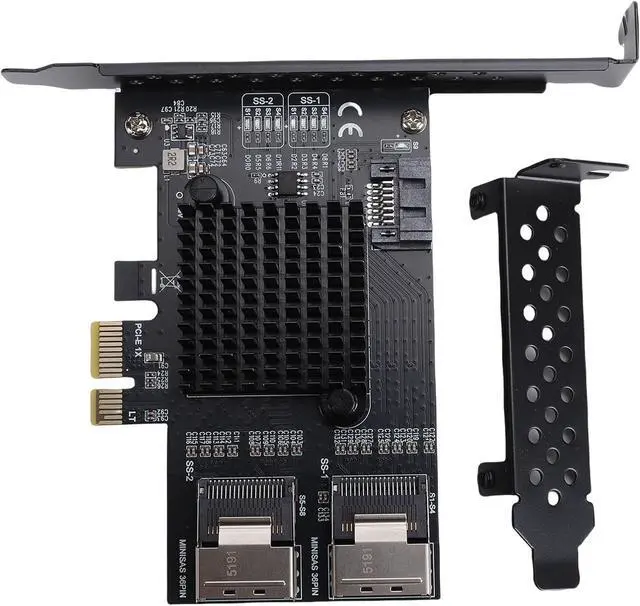 Alt view image 6 of 7 - Bewinner PCIe to MiniSAS Expansion Card with HighSpeed Data Transfer for NAS Desktop Servers and PCs, 6Gbps, 9 Ports