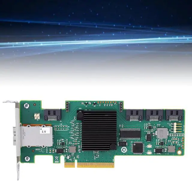 Alt view image 4 of 7 - SAS HBA Card Compatible with LSI 9212 4i4e RAID Controller, 8 Port 6Gbps PCIe 2.0 x 8, IT IR Mode, 4 Internal SATA and 4 External SAS Ports, for Server NAS Workstation